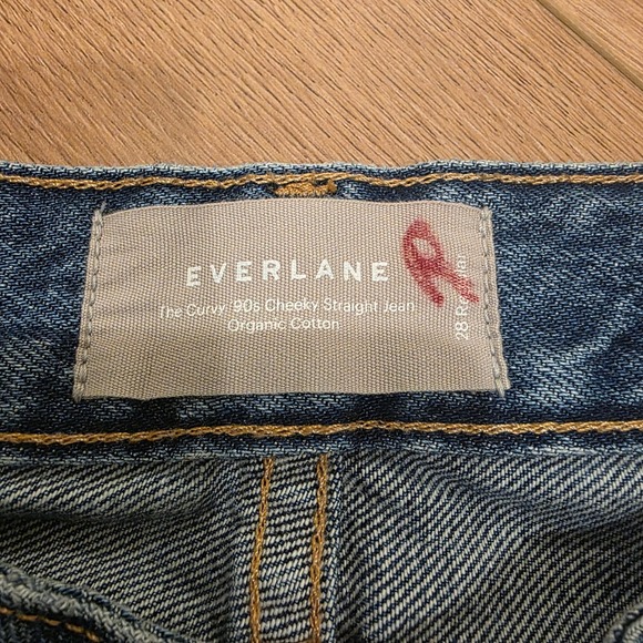 Everlane Curvy 90s Cheeky Straight Jean Northridge Blue Organic Cotton 28 Reg - Picture 3 of 13